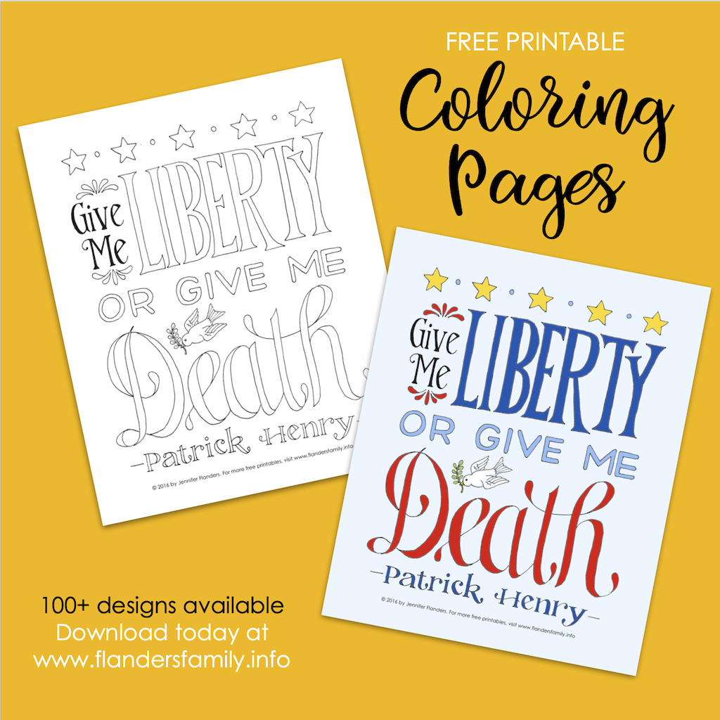 Liberty or Death Coloring Page 