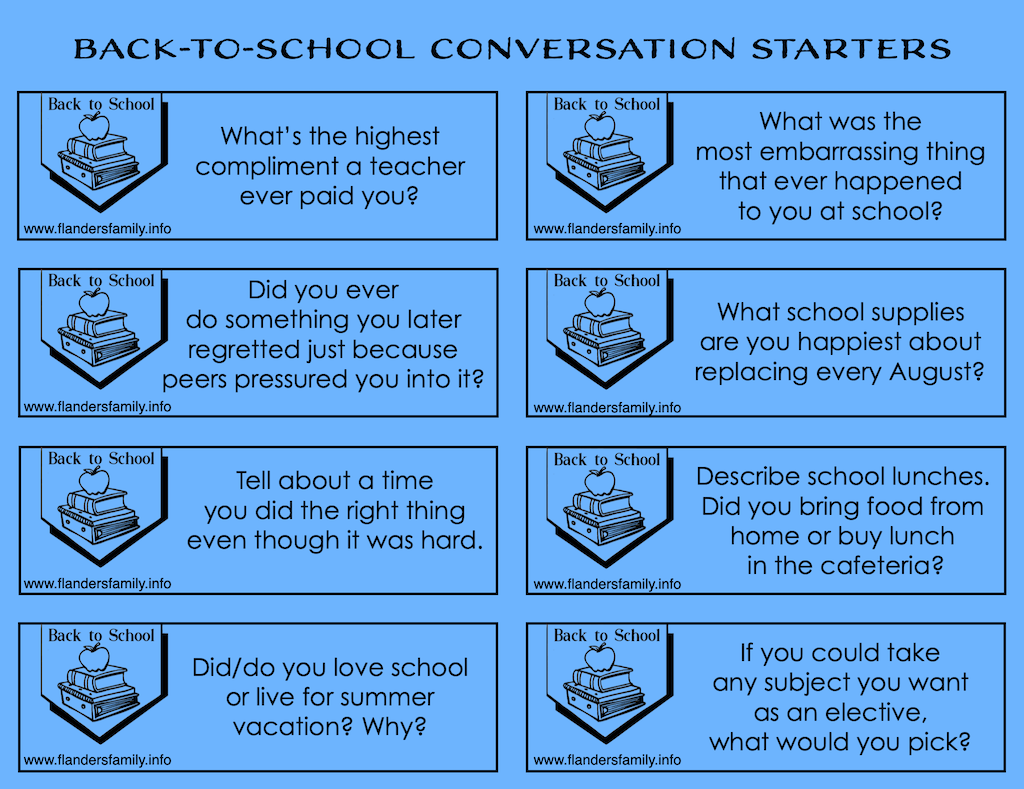 Back to School Conversation Starters