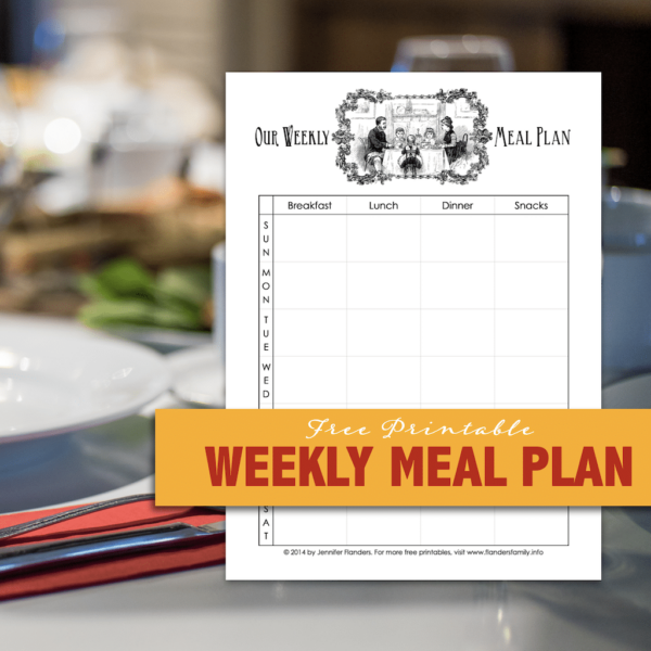 Weekly Meal Plan Printable - Flanders Family Homelife