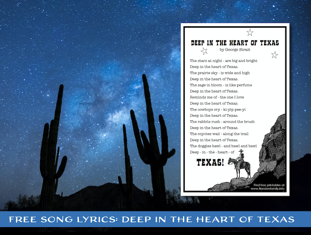 Gene Autry Deep In The Heart Of Texas Lyrics Deep in the Heart of Texas Song Lyrics - Flanders Family Homelife