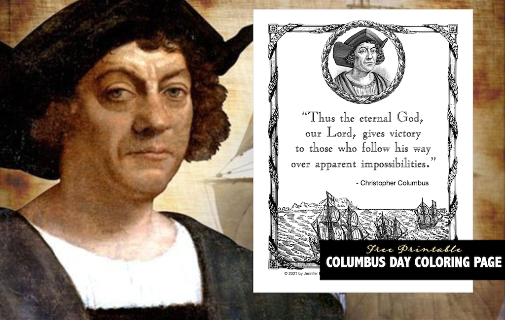 Columbus Quote Coloring Page