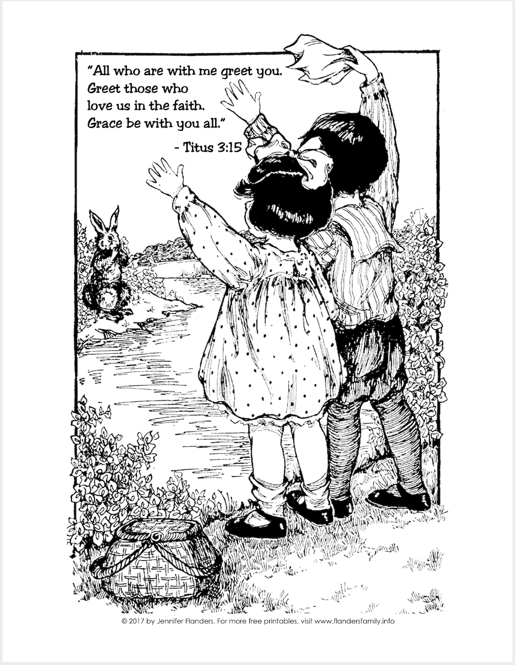 Grace and Greetings Coloring Page