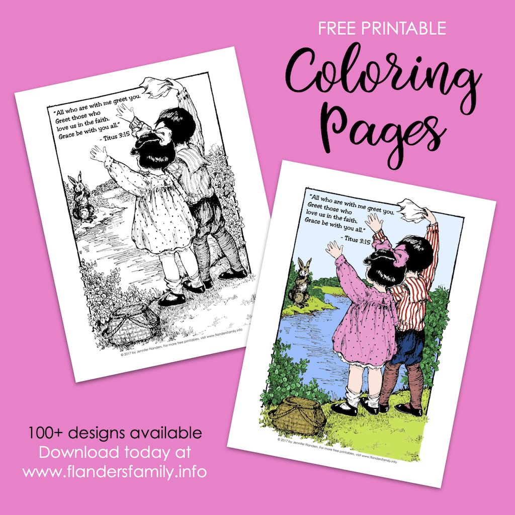 Grace and Greetings Coloring Page - Flanders Family Homelife