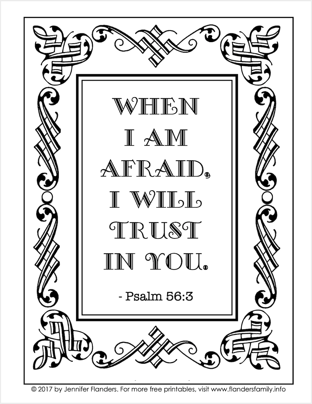 When I Am Afraid Coloring Page