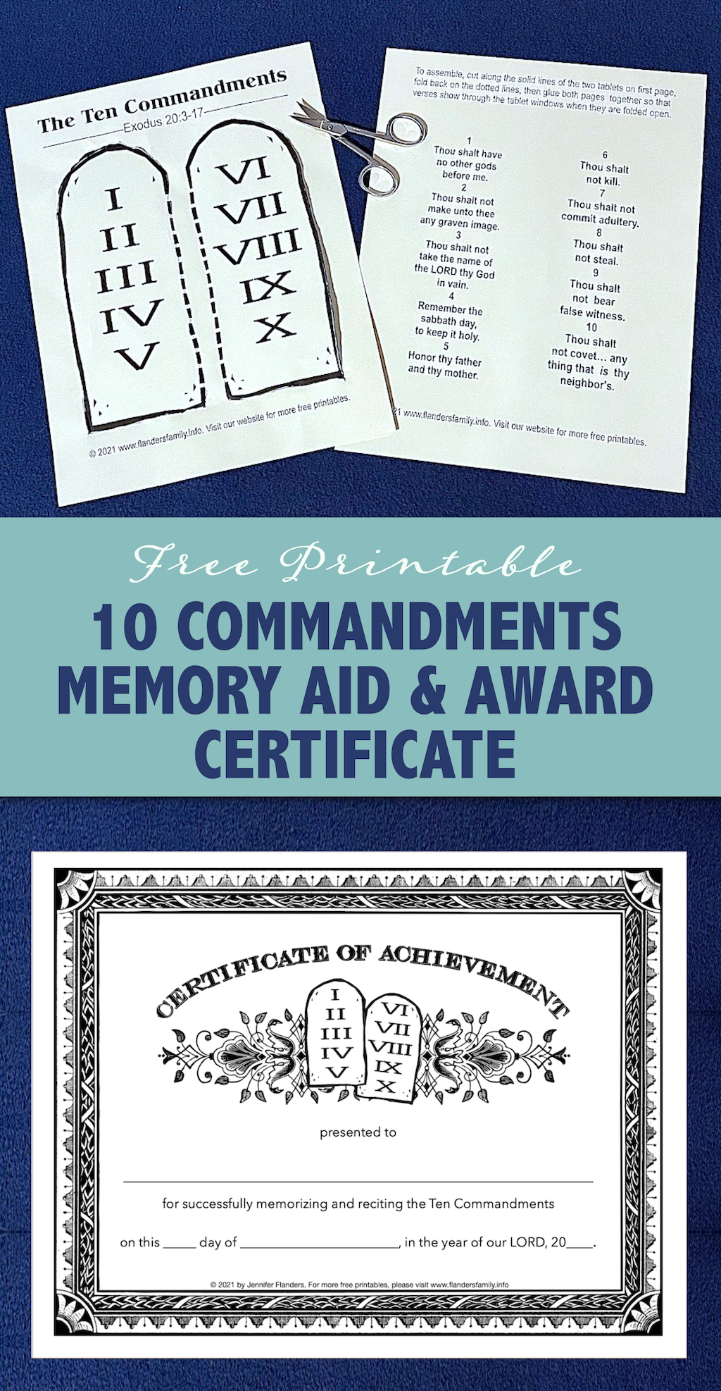FREE Printable Ten Commandment Activity Page and Award Certificate