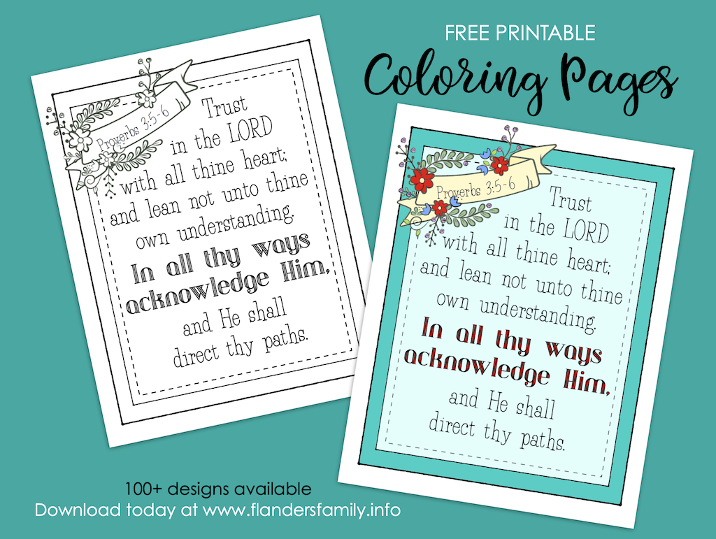 Trust in the Lord Coloring Page - Flanders Family Home Life