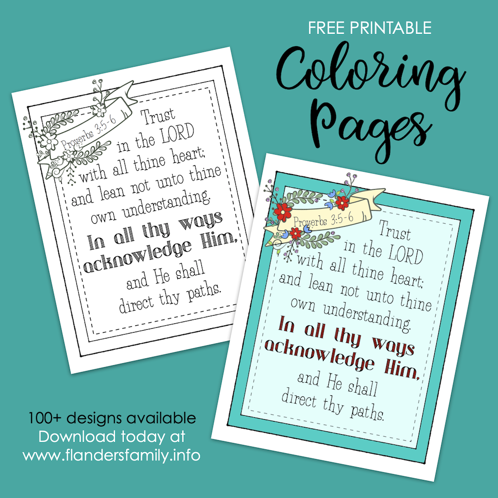Trust in the Lord Coloring Page - Flanders Family Home Life