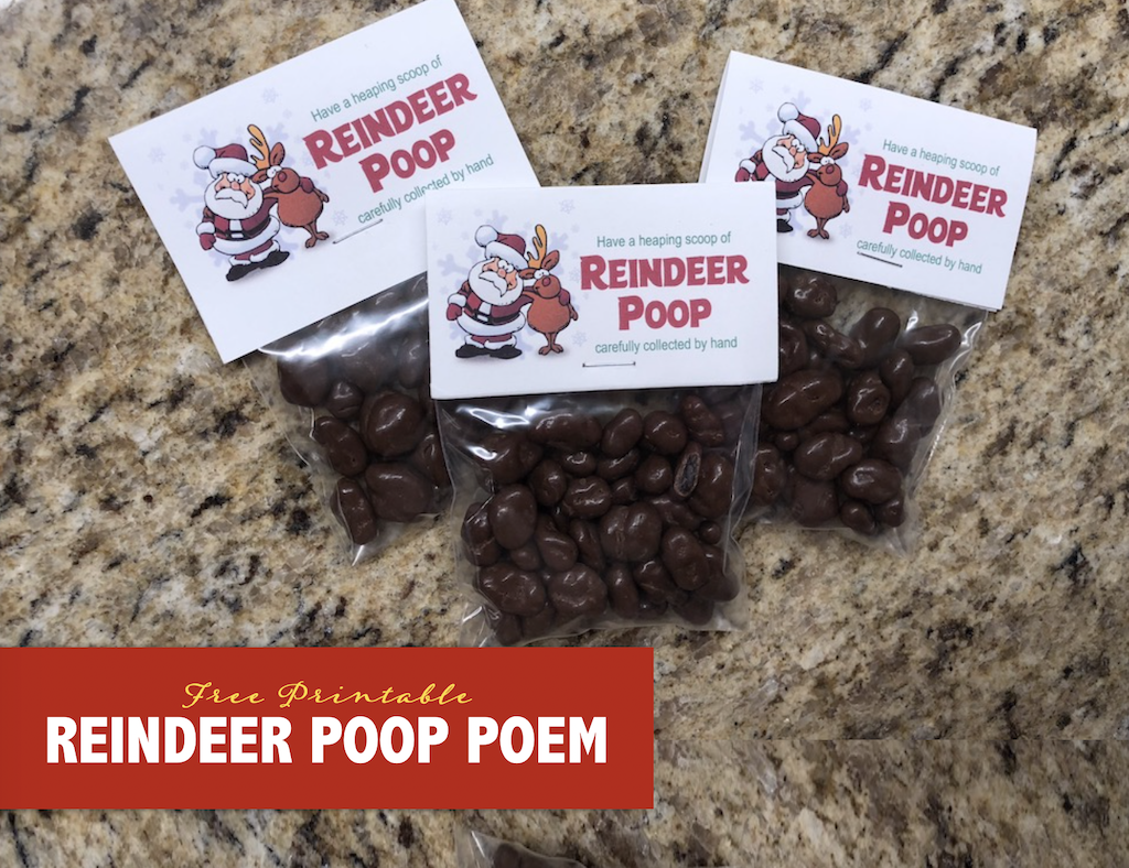 Reindeer Poop Poem Bag Topper