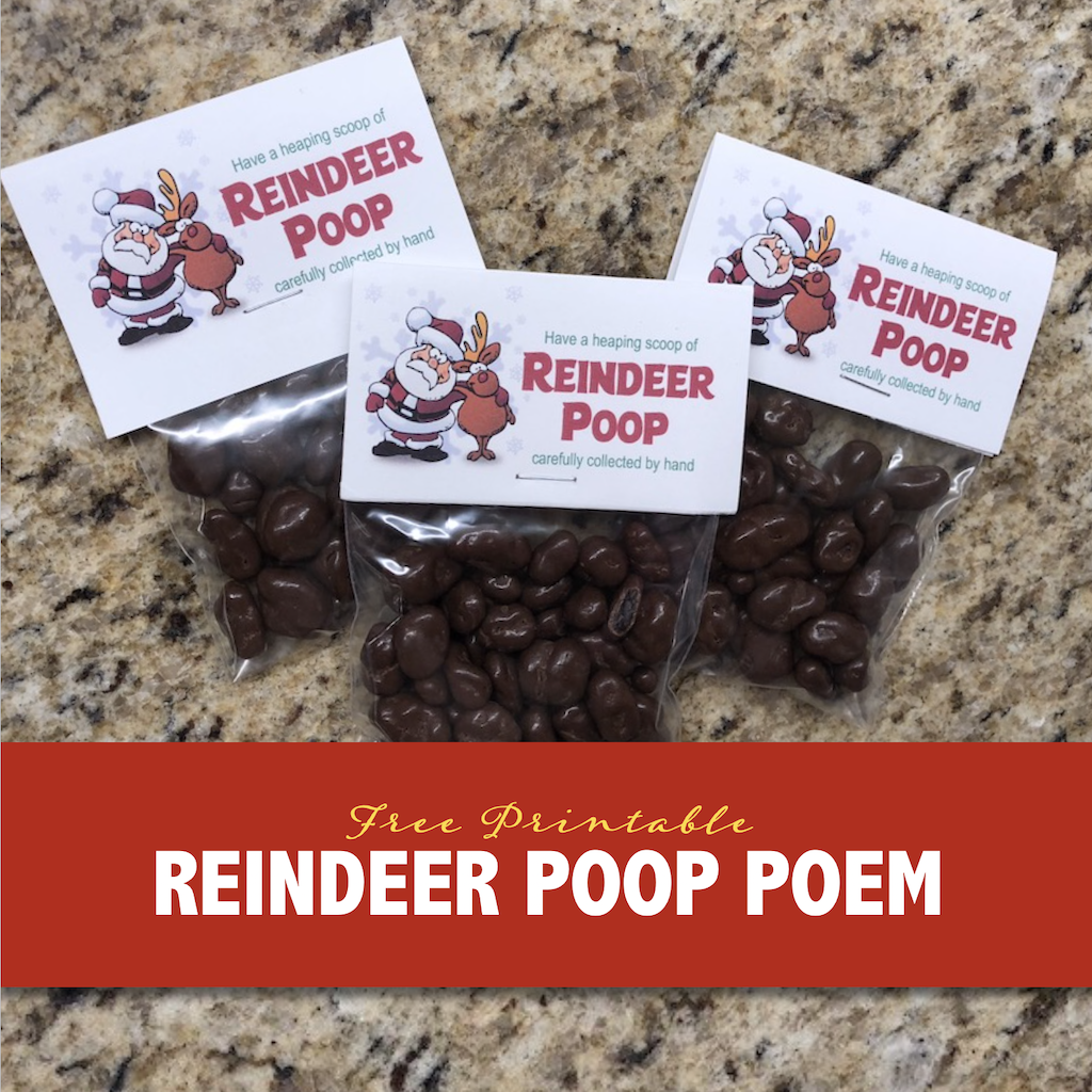 Reindeer Poop Poem Bag Topper