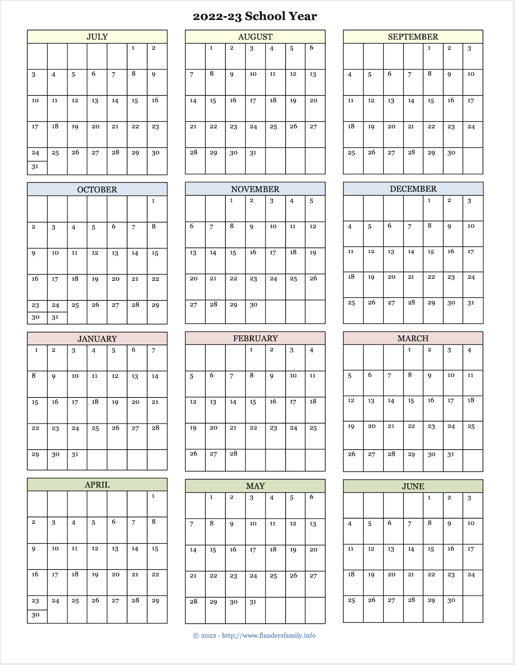 2023 Year Calendar Yearly Printable Yearly Calendar 2023 Free 