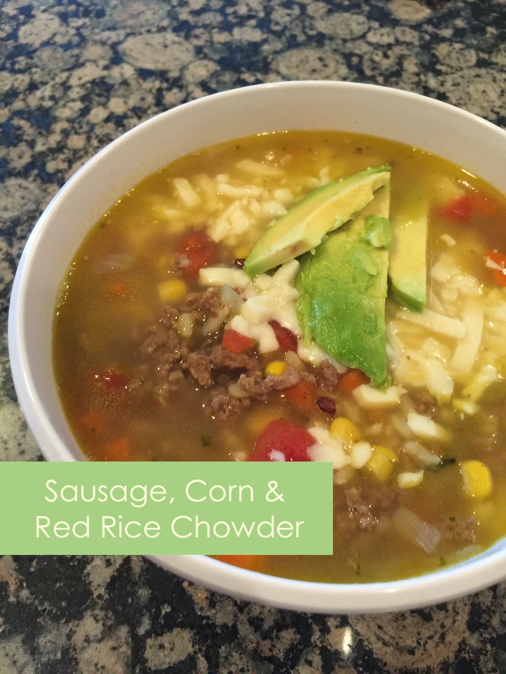 Sausage, Corn, and Red Rice Chowder