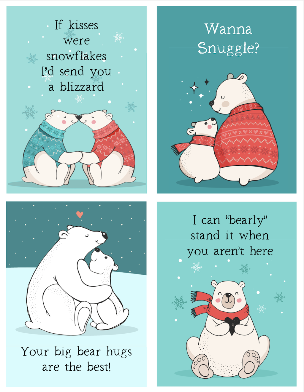 Be My Snowy Valentine Cards