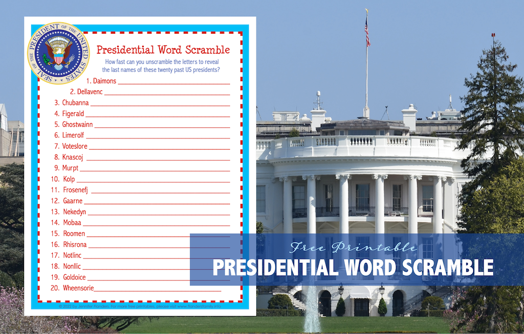 Presidential Word Scramble