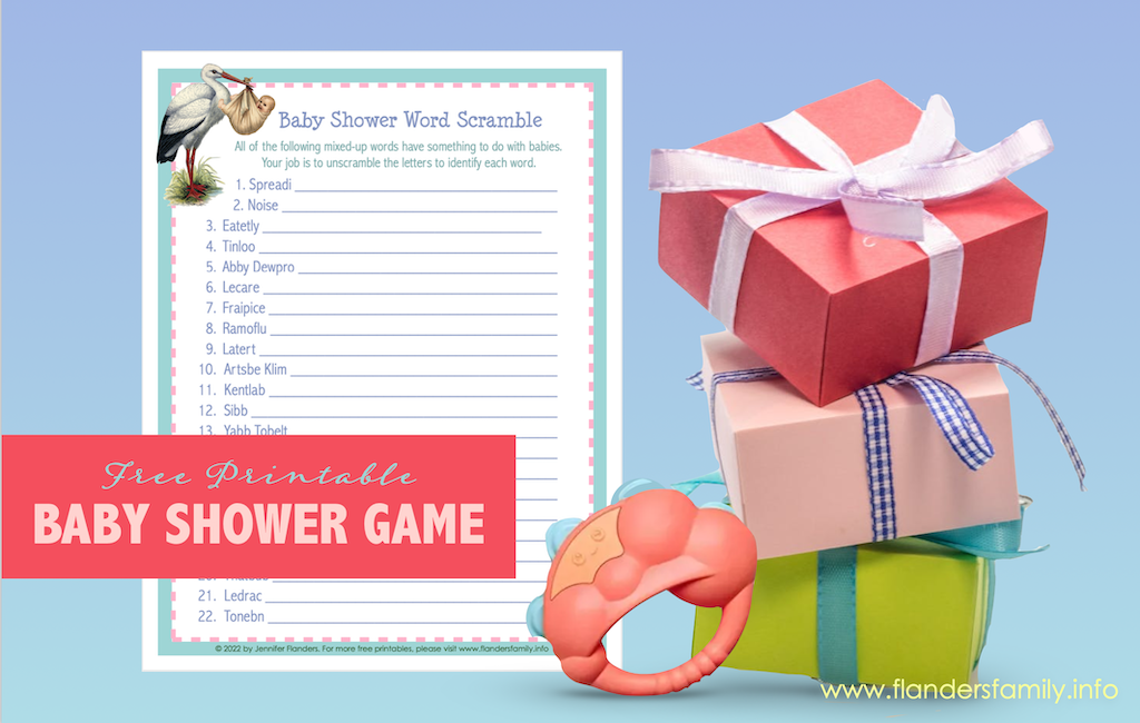 Baby Shower Word Scramble (Free Printable) - Flanders Family Homelife