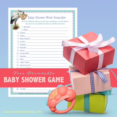 Baby Shower Word Scramble (Free Printable)