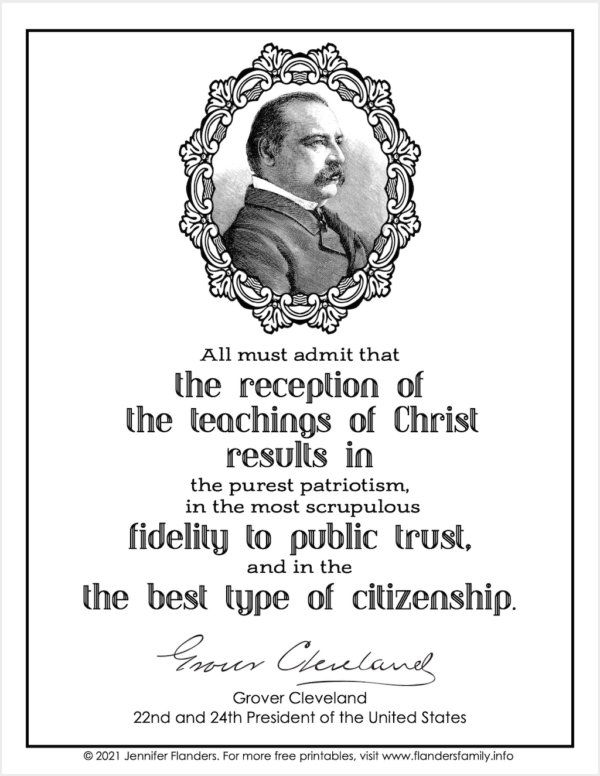 Grover Cleveland Coloring Page - Flanders Family Home Life