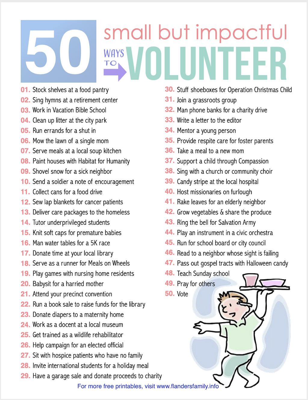 50 Ways to Volunteer