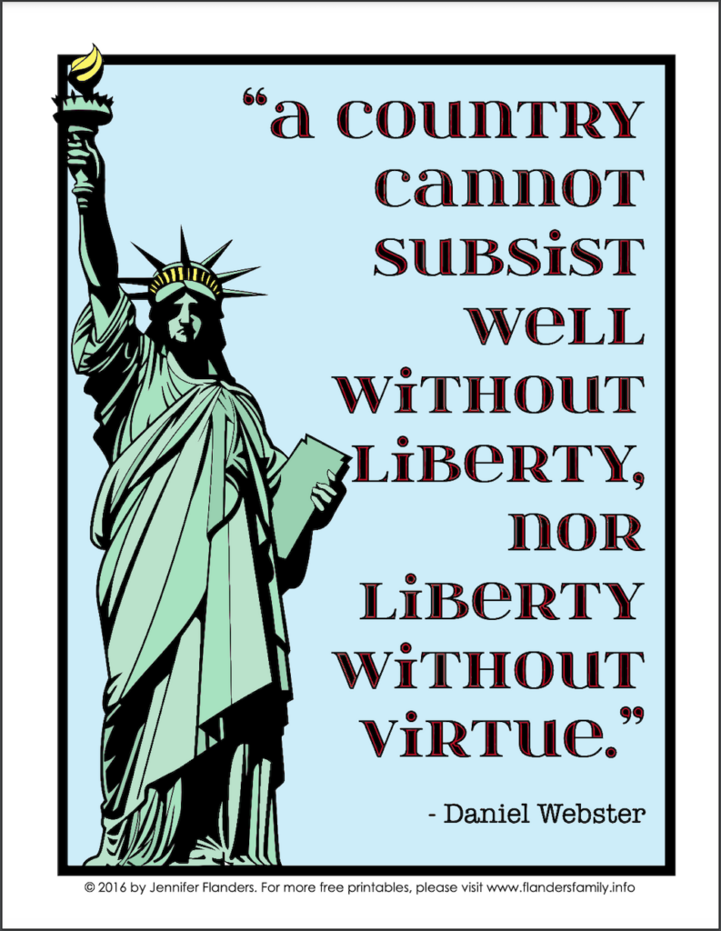 Liberty and Virtue Coloring Page