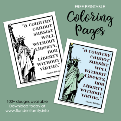 Liberty and Virtue Coloring Page