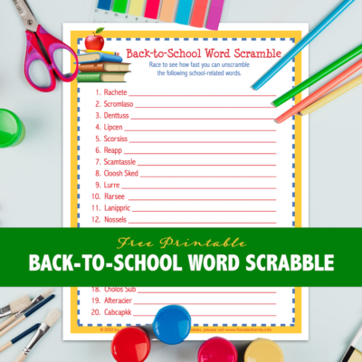 Back-to-School Word Scramble