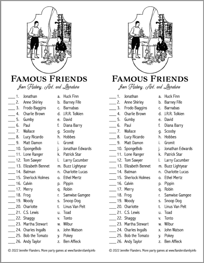 Famous Friends Quiz - Flanders Family Home Life