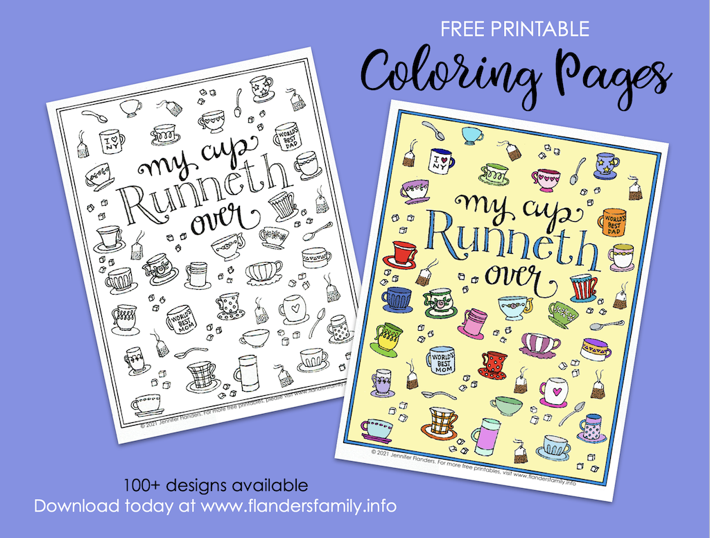 My Cup Runneth Over Coloring Page - Flanders Family Home Life