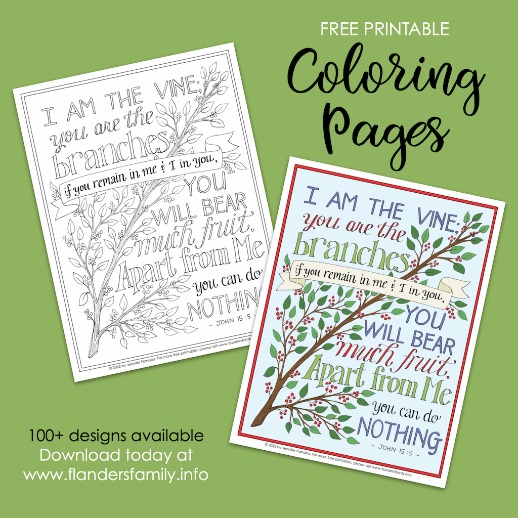 Vine and Branches Coloring Page - Flanders Family Home Life
