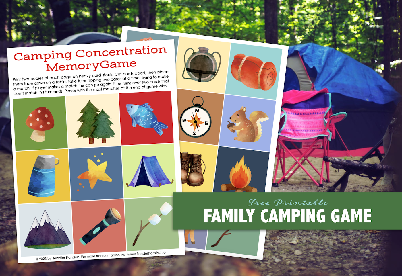 Printable Family Camp Memory Game - Flanders Family Home Life printable-family-camp-memory-game-flanders-family-home-life