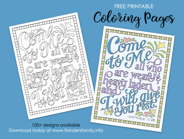 Weary and Heavy Laden Coloring Page - Flanders Family Home Life